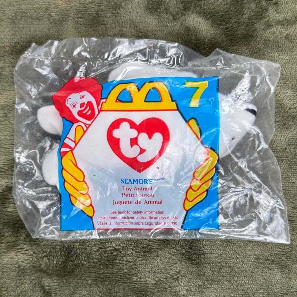Ty Teenie Beanie Baby Seamore Seal 1996 McDonalds Happy Meal Toy #7 New Sealed